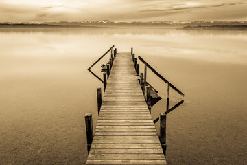 Sticker - landscape at the lake starnberg - tutzing