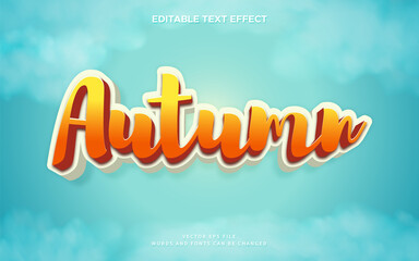 Poster - 3d autumn text effect. editable fancy font style perfect roe logotype heeding or title text