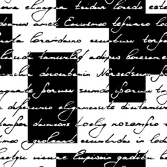 Poster - Abstract seamless pattern. Scribble background. Repeating scrawl pattern. Writing abstract text background. Repeated write script. Written handwriting. Scribbles patern for design prints. Vector