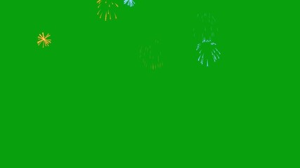 Sticker - A 4K footage of fireworks on a green screen