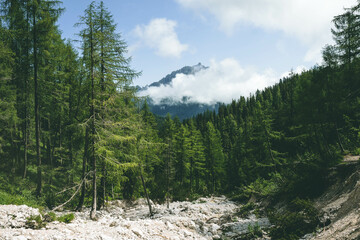 ago di Sorapiss is a lake in the mountain range Sorapiss in the Dolomites, province of Belluno, c. 12 km away from Cortina d'Ampezzo. The lake has an altitude of 1,925 metres above sea level. 