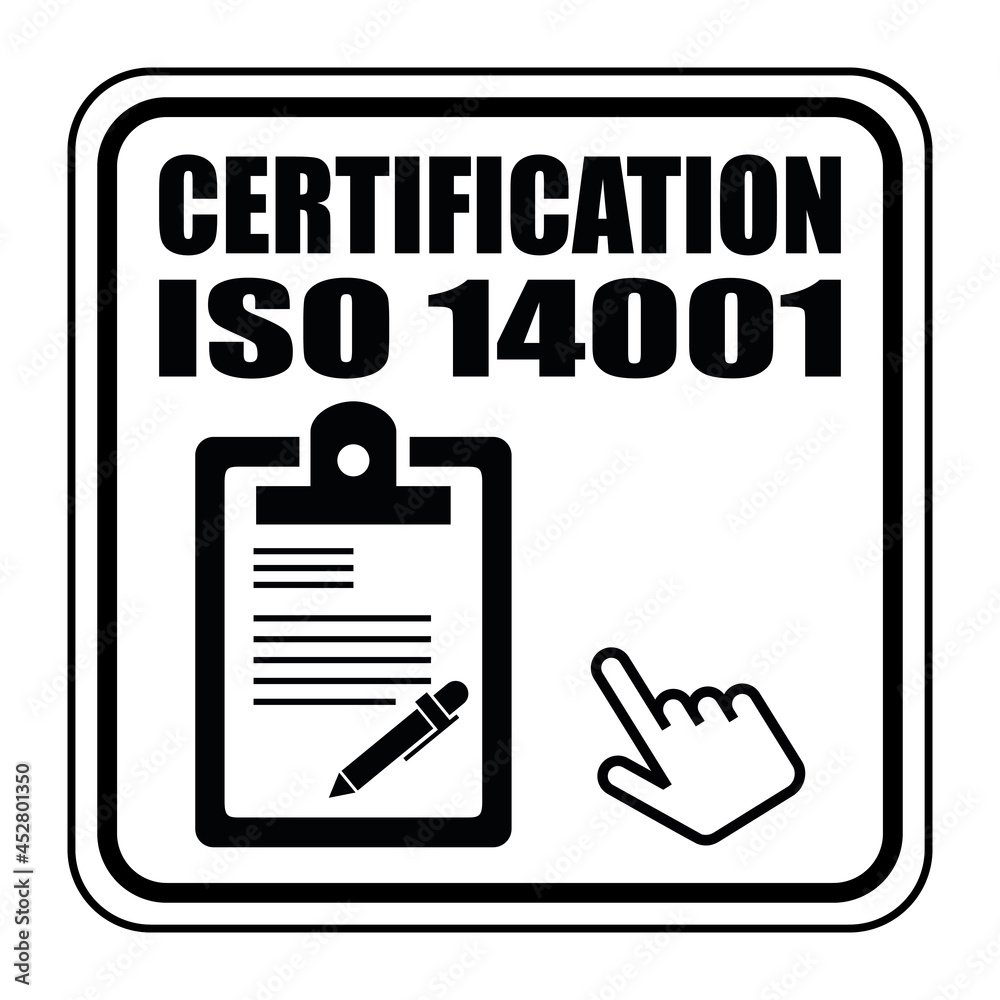 Logo certification iso 14001. Stock Vector | Adobe Stock