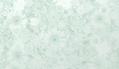 Wall Mural - Embossed flowers background. 3D illustration. 3D render