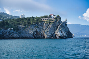 Canvas Print - Seascape with a view of the coastline of Yalta