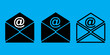 © Лена Полякевич - Envelopes email set. Sms chat. Communication icon. Contact page icon set. Message icon. Vector illustration. Stock image.