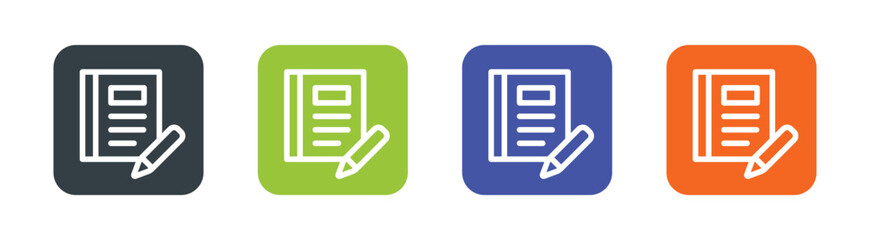Poster - Note book with pencil icon vector illustration