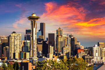 Poster - Seattle cityscape and Space Needle