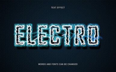 Wall Mural - electro text effect editable eps cc