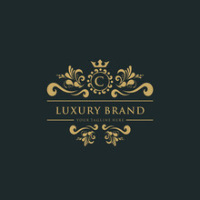 Letter C Luxury. Elegant With Crown Logo Vector, Creative Lettering Logo Vector Illustration.