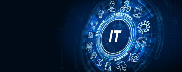 IT consultant presenting tag cloud about information technology