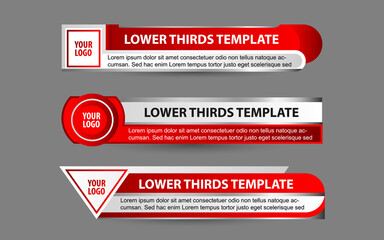 Wall Mural - set collection vector of broadcast news lower thirds template layout design banner for bar headline 