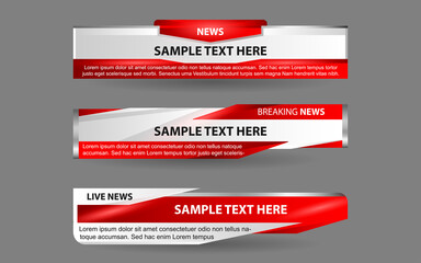 Wall Mural - set collection vector of broadcast news lower thirds template layout design banner for bar headline 
