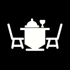 Canvas Print - Unique Dinner Table Vector Glyph Icon