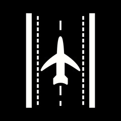 Poster - Unique Plane On Runway Vector Glyph Icon