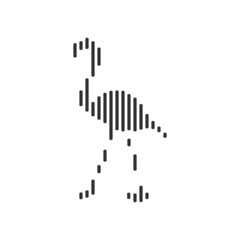 Wall Mural - Bird black barcode line icon vector on white background.
