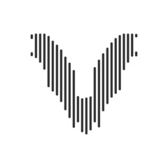 Wall Mural - bat black barcode line icon vector on white background.