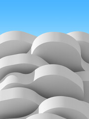 Aufkleber - Abstract white circular architecture, Concave and convex, Curve building. 3d rendering.