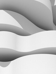 Aufkleber - Abstract white circular architecture, Concave and convex, Curve building. 3d rendering.