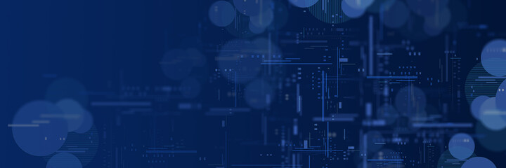 Fototapete - digitally generated image of blue light and stripes moving fast over blue background