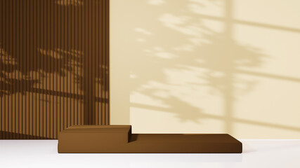 Poster - 3D rendering of Podium for displaying the skin cream cosmetics decorations. Mockup background for show product.