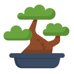 Wall Mural - bonsai flat icon