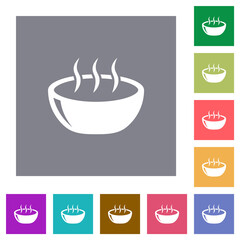 Poster - Glossy steaming bowl square flat icons