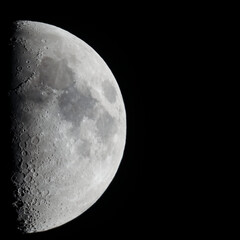 Wall Mural - first quarter moon seen with telescope
