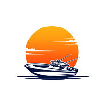 Fishing Boat For Illustration Or Logo Isolated Vector