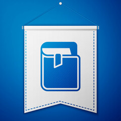 Blue Book icon isolated on blue background. White pennant template. Vector