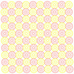 Vector illustration of seamless pattern background in the form of a three-layer circle, on the second layer the lines are broken.