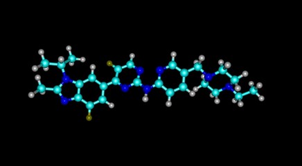 Poster - Abemaciclib molecular structure isolated on black