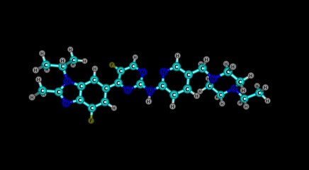 Sticker - Abemaciclib molecular structure isolated on black