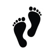 © Amila Madushan - Human foot print silhouette, steps flat vector icon.