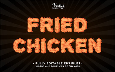 Wall Mural - fried chicken text effect editable eps cc