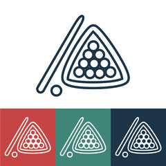 Sticker - Linear vector icon with billiards