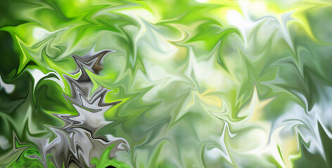 Poster - Seamless Green Abstract Wave Pattern Illustration Background