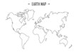 © Vector VA - Earth map in outline style world map. Vector line illustration