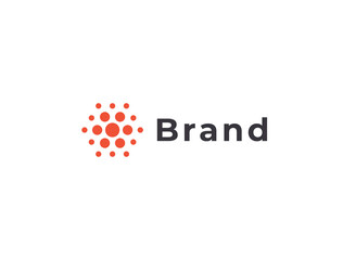 abstract digital connection technology logo. simple high tech design. modern vector icon.