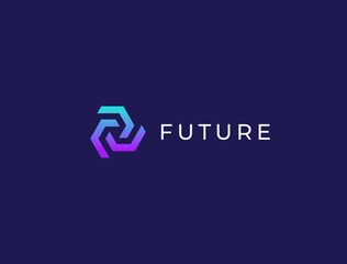 Abstract circle logo. Creative dynamic round logotype. Connection symbol.