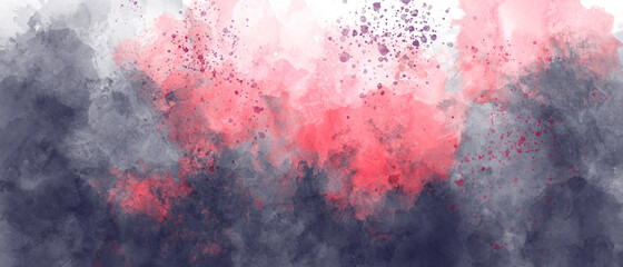 Wall Mural - black fire red sky gradient watercolor background with clouds texture