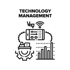 Poster - technology management vector icon concept. technology management and monitoring trade market price, 