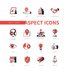 Business - modern line design style icon set