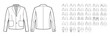 Set of jackets, coats, outerwear technical fashion illustration with oversized, thick, hood collar, long sleeves, pockets. Flat coat template front, back white color. Women men unisex top CAD mockup