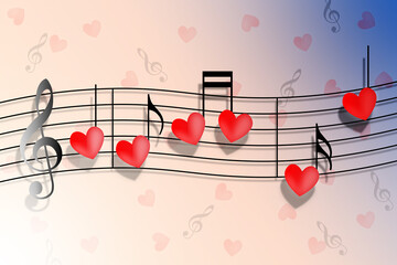 Romantic Music Concept