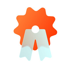 Aufkleber - Vector modern trend icon in the style of glassmorphism with gradient, blur and transparency. certificate or award symbol and icon