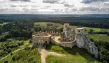 Fototapeta  - Polski zamek w Rabsztynie, jura południowa, szlak orlich gniazd, zdjęcie z drona