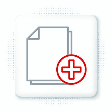 Line Add new file icon isolated on white background. Copy document icon. Colorful outline concept. Vector