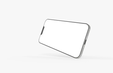 Realistic isometric black frameless smartphone mockup perspective 3d.