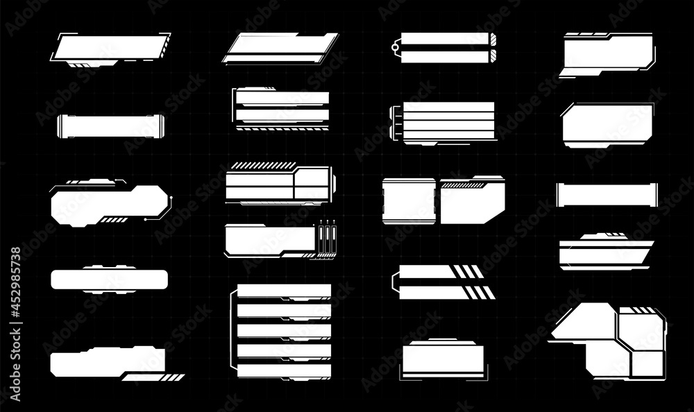 HUD set frames. Futuristic modern user interface elements, hud control ...
