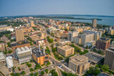 Fototapeta Miasto - Aerial View of a large University in Madison, Wisconsin